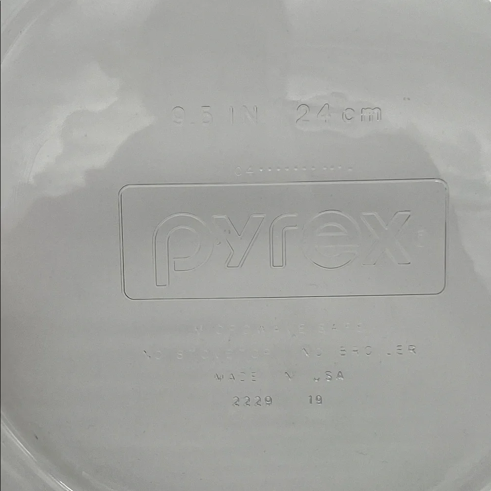Vintage Pyrex Aqua Glass Deep Dish Pie Plate with Handles - 9.5 Inch - #2229